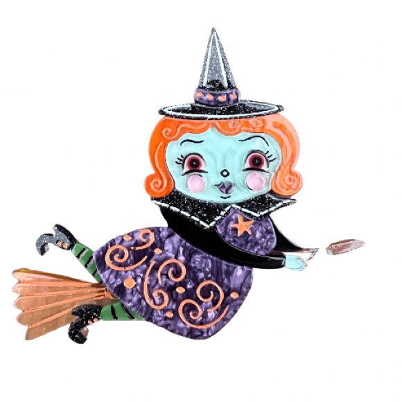 johanna Parker an Lipstick Chrime Jewelry - Johanna Parker an Lipstick and Chrome Brooch set